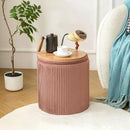 Ottoman with Storage Set of 2, Velvet Storage Ottoman, Upholstered Sponge Vanity Stool Support 300lbs, Multifunctional Coffee Table Foot Rest Ottomans for Living Room Bedroom, Pink by CozyNest Decor