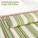 SUNCREAT Portable Double Hammock with Stand, 475 lbs Capacity, Heavy Duty Two Person Hammock with Stand Included, Green Stripe by GreenHaven Gardens