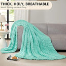 L'AGRATY Chunky Knit Blanket Throw: 50''x60'' Chenille Chunky Knitted Throw Blanket for Bed Couch - Handmade Thick Big Cable Knit Blanket - Large Crochet Rope Blanket for Home Decor(Lake Blue) by CozyNest Decor