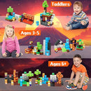 Dinosaur Magnetic Blocks,Dino Volcano World Magnet Building Toys, Sensory Montessori Toys for STEM Learning, Toddler Gift for Boys & Girls Age 3-4 4-5 6-8 by TinyTreasures Baby Boutique