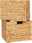 Storage Baskets，Wicker Baskets,Hyacinth Basket For Shelf,Folding 2 Packs Handmade Woven, Seagrass Baskets,Shelf Baskets For Storage Toys Books And Clothes and Other What You Want by TinyTreasures Baby Boutique