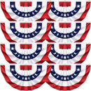 8 Pack USA Pleated Bunting Fan Flags, 1.5x3 Ft Patriotic Half Fan Banner American Flag Decoration Bunting for Outside Red White and Blue Decor Independence Day Memorial Day 4th of july Decorations by GreenHaven Gardens