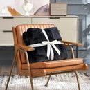 Cozy Bliss Checkered Large Faux Rabbit Fur Black Twin Bed Blanket, Soft Fuzzy Fluffy Minky Furry Plush Blankets for Couch, Bed, Adults (60 * 80 Inches Black) by CozyNest Decor