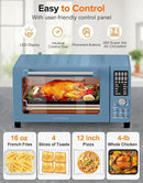 Nuwave Bravo Pro Smart Air Fryer Toaster Oven Combo, Airfryer Convection Oven Countertop, 10-in-1 Functions with Quicker & Even Crisp Technology, 1800W, 50-450°F, PFAS-Free, 21QT, Cozy Blue by CozyNest Decor