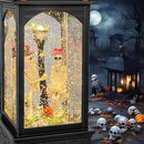 Halloween Snow Globe Lantern, Spooky Ghost Halloween Decor, Plug-in & Battery Operated Snow Globes for Halloween Decorations Indoor by CozyNest Decor