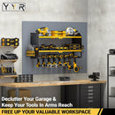 YYR Power Tool Organizer Wall Mount, Cordless Drill and Battery Holder, Electric Tools Hanger Storage Rack with Charging Station, Garage Organization Floating Shelf - Made of Heavy Duty Metal, Yellow by GreenHaven Gardens