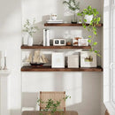 55 Inch Floating Shelves Set of 2, Rustic 55 x 9 Floating Shelf for Wall, 9 Inch Deep Wall Shelves Invisible Bracket, Large Deep Shelving for Bedroom, Kicten, Living Room, Walnut Color by CozyNest Decor