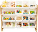 Humble Crew Supersized Toy Storage Organizer with 16 Removable Bins, Natural/White – Large Toy Storage for Toddlers Ideal for Kids' Rooms, Playrooms, and Nurseries - Modern Toy Bins for Kids by TinyTreasures Baby Boutique