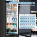 Tylza Commercial Refrigerator with Glass Door Display Beverage Fridge, 11.15 Cu Ft Upright Beverage Cooler Merchandiser with Replaceable Advertising Light Board, Rebound Door, Fast Cooling, Black by CozyNest Decor