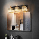 Modern Bathroom Vanity Light 3-Lights Black Gold Crystal Bathroom Wall Light Vanity Light Fixtures，20.47-inch Modern Minimalist Design by CozyNest Decor