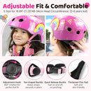 Vvinca Kids Toddlers Bike Helmet Adjustable for Ages 3-5-8 Years, Knee Pads and Elbow Pads Set Wrist Guard Sports Protective Gear Set for Roller Skate Bicycle Skateboard Scooter Girl Boy Birthday Gift by TinyTreasures Baby Boutique