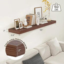 Deep Floating Shelves for Wall - 55 Inch Wide x 12 Inch Deep Wall Shelves Set of 1 - Rustic Walnut Color Wood Shelves for Living Room, Bathroom, Laundry Room, Bedroom, Kitchen, Home Office by CozyNest Decor