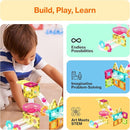 PicassoTiles Magnet Tiles Building Block Travel Size Magnetic Marble Run Construction Toy Set Mini Diamond Marble Racetrack Building Blocks Playset Education STEM Learning Kit Boy Girl 3+ PTMG45 by TinyTreasures Baby Boutique