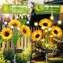 Solar Garden Lights Outdoor - Upgraded 4 Pack Solar Sunflowers Outdoor Waterproof with Firefly Lights,Garden Decor for Outside Yard Patio Lawn, Gardening Gifts for Mom Women Grandma by CozyNest Decor