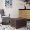 Joveco Storage Ottoman Linen Tufted Bench, Rectangular Footrest Footstool Coffee Table Seat for Living Room Bedroom, Coffee by CozyNest Decor