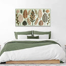 Boho Wall Art Chic Home Wall Art Modern Bohemian Feather Green Canvas Wall Art Decor For Apartment Dorm Living Room Bedroom Nursery Backdrop 20"W X 40"L Ready To Hanging by CozyNest Decor