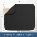 S&T INC. Dish Drying Mat, 16” x 18”, Absorbent Microfiber Kitchen Counter Mat, Dish Drying Pad for Dishes, Utensils, Pots and Pans, Large, Black by CozyNest Decor