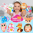 Funtopia Sewing Kit for Kids, 10 Easy DIY Projects of Stuffed Animal with Guiding Book, Beginners Sewing Toys and Birthday Gift for Girls Boys, Felt Arts and Crafts for Kids Ages 5-8 8-12 by TinyTreasures Baby Boutique