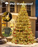Brightown Solar Christmas Snowflake String Lights, 72FT 200 LED Outdoor Waterproof Fairy Lights with 8 Lighting Modes for Wedding, Party, Tree, Room, Garden, Patio, Yard, Home, Warm White by GreenHaven Gardens