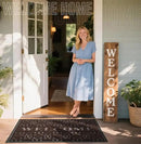 Yimobra Welcome Mat Outdoor Indoor, All-Season Waterproof Front Door Mat Outside Entrance, All-Weather Heavy Duty Non-Slip Doormat, Low Profile Porch Patio Entrance Mats, 47x32, Brown by CozyNest Decor