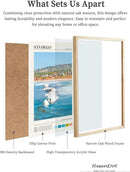 HesenDot Natural OAK Wood San Diego Surfing Framed Wall Art,12x16in Natural Seascape Canvas Wall Print,Classic Urban Landmark Wall Decor for Living Room,Bedroom,Office Gallery Gifts Set of 1 by CozyNest Decor