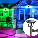 CINOTON RGBW Solar Landscape Pathway Outdoor Lights with 3 Lighting Modes, IP65 Waterproof LED Solar Powered Wall Lights for Garden Yard Lawn Path Driveway Pool Backyard Warm White & Multicolor 4 Pack by GreenHaven Gardens