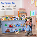 Toy Box Chest for Kids, Collapsible Oxford Toy Storage Box with Handles for Boys, Extra Large Sturdy Waterproof Toy Organiser for Bedroom Playroom, 37.7×12.5×15.7 Inch (Animal Cars) by TinyTreasures Baby Boutique