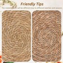 Defined Deco Woven Placemats Set of 10, 13" Round Rattan Placemats,Natural Hand-Woven Water Hyacinth, Farmhouse Weave Place Mats, Rustic Braided Wicker Table Mats for Dining Table, Home, Wedding by CozyNest Decor