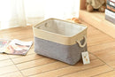 TheWarmHome Storage Basket - 15.7L×11.8W×8.3H 1 Pack Large Baskets for Organizing Shelves, Storage Bins for Clothes Book Shelf Home Fabric Storage Cubes (Gold and Grey) by TinyTreasures Baby Boutique