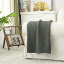 Longhui bedding Chunky Cable Knit Throw Blanket Lightweight Grey 100% Organic Cotton Blanket for Sofa Couch Bed Baby Nursery, Rustic Shabby Chic Modern Farmhouse, Gray 60” x 80” Give Laundering Bag by CozyNest Decor