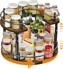 2-Tier Lazy Susan Organizer Turntable Spice Organization U-Shape 11.8" Rotating Spice Rack Height Adjustable for Cabinet, Pantry, Kitchen Countertop, Party by CozyNest Decor