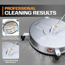 EDOU 18 inch Pressure Washer Surface Cleaner - Stainless Steel Power Washer Attachment - 4,000 PSI Max - Concrete Cleaner with Dual Nozzles and Extension Wands - Silver by GreenHaven Gardens