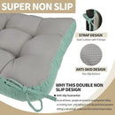 BUYUE Chair Cushion Set for Rocking Chair, Back Pillow & Seat Cushion with Ties, Original Woven Fabric Non-Slip Chair Pads for Elderly Sitting, Light Green by CozyNest Decor