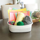 NaturalCozy 5-Piece Rectangle Storage Basket Set- Natural Cotton Rope Woven Baskets for Organizing! Small Basket for Montessori, Baby Nursery, Dog Toy Baskets, Cat Toy Box, Bathroom Organization Bin by TinyTreasures Baby Boutique