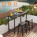ODK 47 Inch Outdoor Bar Table, Patio Counter Bar Height Table with Weather Resistant Waterproof Top for Garden, Hot Tub, Yard, Balcony, Poolside, Indoor (Black) by CozyNest Decor