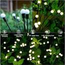 4Pack 32LED Spring Solar Swaying Lights Outdoor Solar Powered Firefly Lights Garden Decor Waterproof Pathway Light Sway by Wind Landscape Lights Warm Yellow for Pathway Lawn Patio Courtyard Decor by GreenHaven Gardens