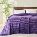 NEWCOSPLAY Super Soft King Blanket Purple Premium Silky Flannel Fleece 3D Clouds Stylish Jacquard Lightweight Bed Blanket All Season Use 350GSM (Purple, King(90"x110")) by CozyNest Decor