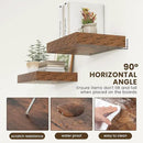 Deep Floating Shelves for Wall | 16 Inch Wide x 12 Inch Deep Floating Shelves Set of 2 | Rustic Wood Wide Wall Shelves | Bookshelf Laundry Shelf TV Shelf by CozyNest Decor