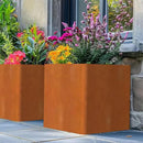 Corten Steel Large Square Planter 26"x26"x26, Cube Metal Planter Pot with Drainage Holes for Outdoor, Large Flower Pots for Patio Deck and Yard by CozyNest Decor