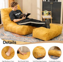 Bean Bag Chair with Ottoman, Comfy Bean Bag Sofa with Memory Foam, Lazy BeanBag Sofa with Footstool, Fireside Bean Bag Couch for Living Room, Bedroom, Apartment by TinyTreasures Baby Boutique