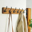 Dseap Wall Mounted Coat Rack: 24" Long, Patented, Heavy-Duty, 6-Double-Hooks Wooden Hanger Rail for Winter Coats, Hat, Jacket, Clothing - Natural & Black, Pack of 2 by CozyNest Decor
