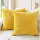 CaliTime Throw Pillow Covers Decorative 22 X 22 Inches Pack of 2 Cozy Chenille Cushion Cases for Couch Sofa Bed Living Room Home Mustard Yellow by CozyNest Decor