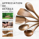Wooden Spoons for Cooking, Nonstick Cooking Utensil Set with 5 Piece Acacia Wooden Spatulas and Spoons for Cooking, Terrific for Everyday Kitchen Tasks by CozyNest Decor