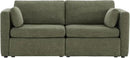 CHITA Small Modular Sectional Fabric Sofa Set, Extra Comfty Loveseat Cloud Couch, FSC Certified Modular Sectional Couch for Living Room, 78 inch Width,2 Seat Modular Sofa, Moss Green by CozyNest Decor