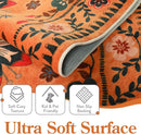 Moynesa Boho Area Rugs 9x12 Living Room, Machine Washable Ultra Thin Soft Bedroom Rug, Indoor Bird Floral Pattern Print Large Orange Carpet for Hardfloor Dining Room Under Table Playroom by TinyTreasures Baby Boutique