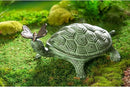 Evergreen Garden Beautiful Summer Turtle and Butterfly Metal Garden Statue - 9 x 14 x 7 Inches Fade and Weather Resistant Outdoor Decoration for Homes, Yards and Gardens by GreenHaven Gardens
