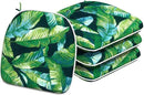 Indoor/Outdoor Chair Cushions 16x17 Inch, Patio Chair Cushions with Ties, All Weather Seat Cushions for Patio Furniture Home Garden Chair Use, Set of 4, Hanalei Lagoon by GreenHaven Gardens