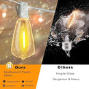 Outdoor String Lights 50FT Waterproof,LED Patio Lights Dimmable with 27 Bright Shatterproof Retro Bulbs,Vintage Edison String Hanging Lights for Outside Bistro,Backyard,Balcony,White Cable by GreenHaven Gardens