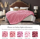 Amélie Home Faux Fur Throw Blanket for Couch, Cozy Fuzzy Fluffy Fur Luxurious Soft Striped Plush Gift Blankets for Family Sofa Chair Bed Living Room Bedroom, 55"x70", Pink by CozyNest Decor