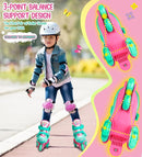 Adjustable Roller Skates for Kids Girls Ladies with Light Up Flash LED Wheels(Age 3-9),Three-Point Type Balance,Gift Box Packing for Toddlers,Children by TinyTreasures Baby Boutique